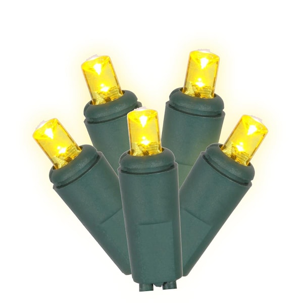 Vickerman LED Green Wire End Connecting 6 in. Spacing 100 ft. Long Light Set with Yellow Lights X6G6807 - main